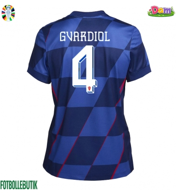 Kroatien Josko Gvardiol #4 Bortatröja Kvinnor EM 2024 Kortärmad